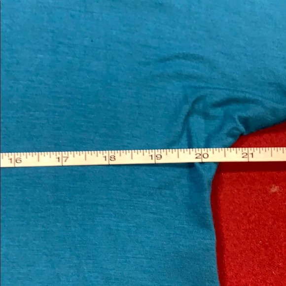 Women Short Sleeve Teal Blouse - Picture 9 of 11